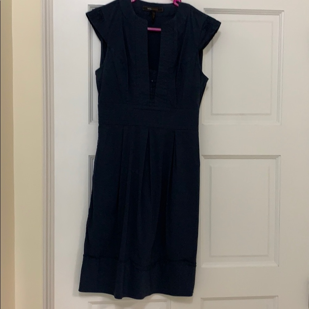 Navy blue poplin dress